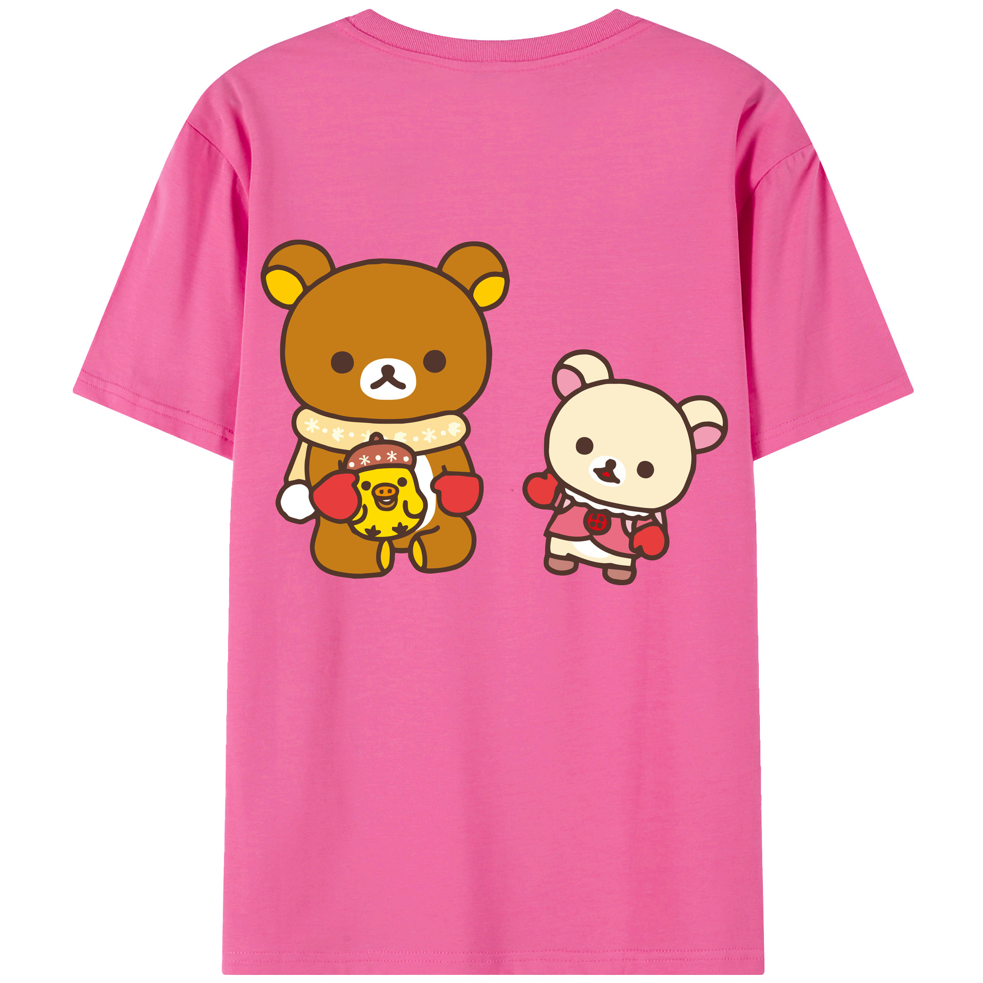 （画像用） リラックマ リラックマ キイロイトリ Rilakkuma Korilakkuma Kiiroitori レディース半袖Tシャツ(バックプリント)